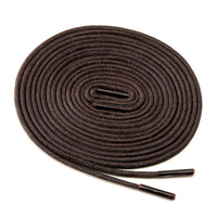 Brown shoelaces on a white background Color: Brown