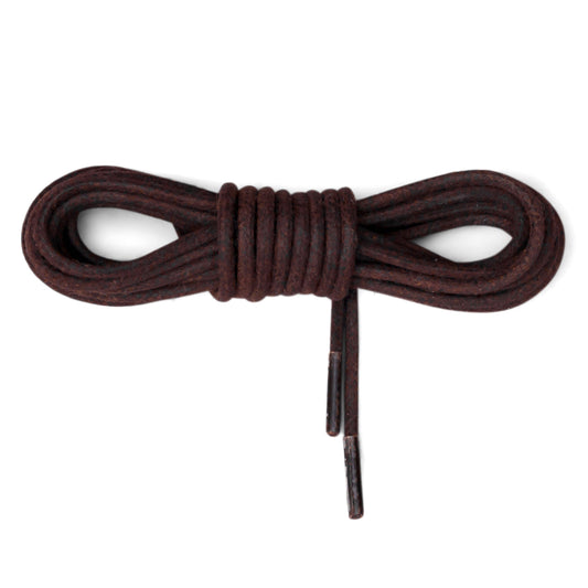 Brown shoelaces on a white background Color: Brown